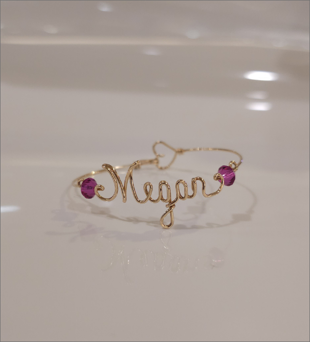 Name Engraved Bracelet with Swarovski Crystals